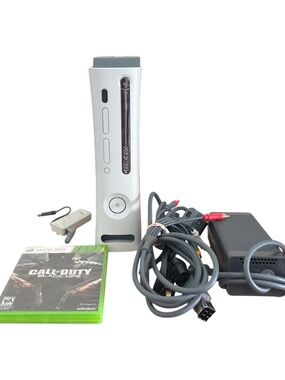 Microsoft Xbox 360 Xenon Console Bundle w/ HDD, Adapter And Cables Tested READ
